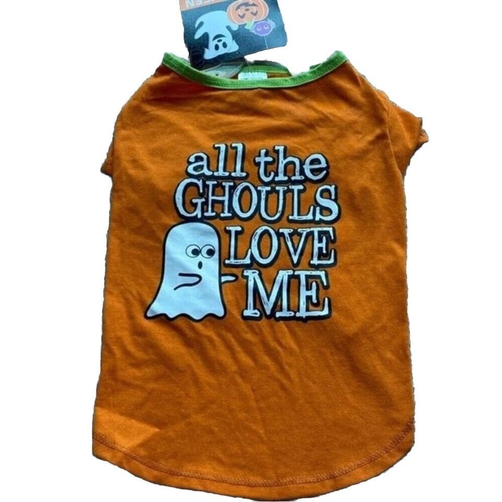 Dog Halloween Costume Shirt Size Medium NWT All the Ghouls Love Me Pet Gift